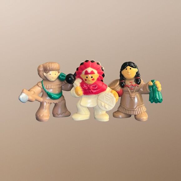 2003 Lincoln Logs Rocky River Trading Post Native American Figures Teepee B17 - Picture 5 of 7